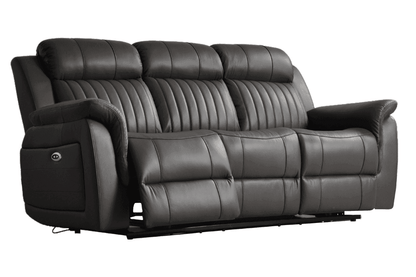 Cidliano Genuine Leather Grey Electric Power Recliner 3+3 Seater Sofa Set
