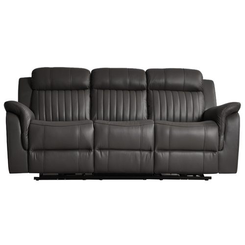 Cidliano Genuine Leather Grey Electric Power Recliner 3 Seater Sofa