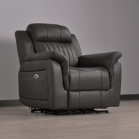 Cidliano Genuine Leather Grey Electric Power Recliner 3+1+1 Seater Sofa Set - Furniture Instore