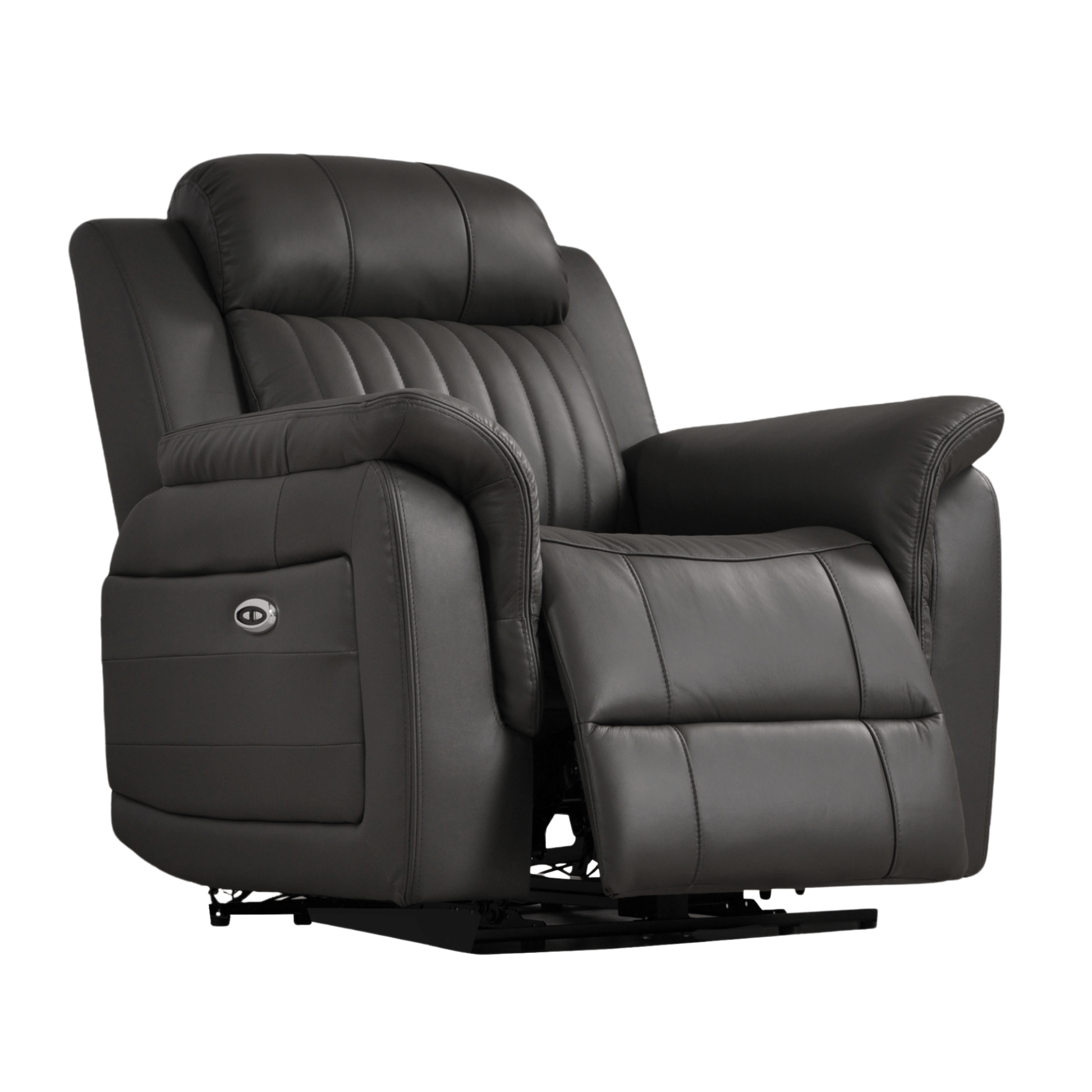 Cidliano Genuine Leather Grey Electric Power Recliner 3+1+1 Seater Sofa Set - Furniture Instore