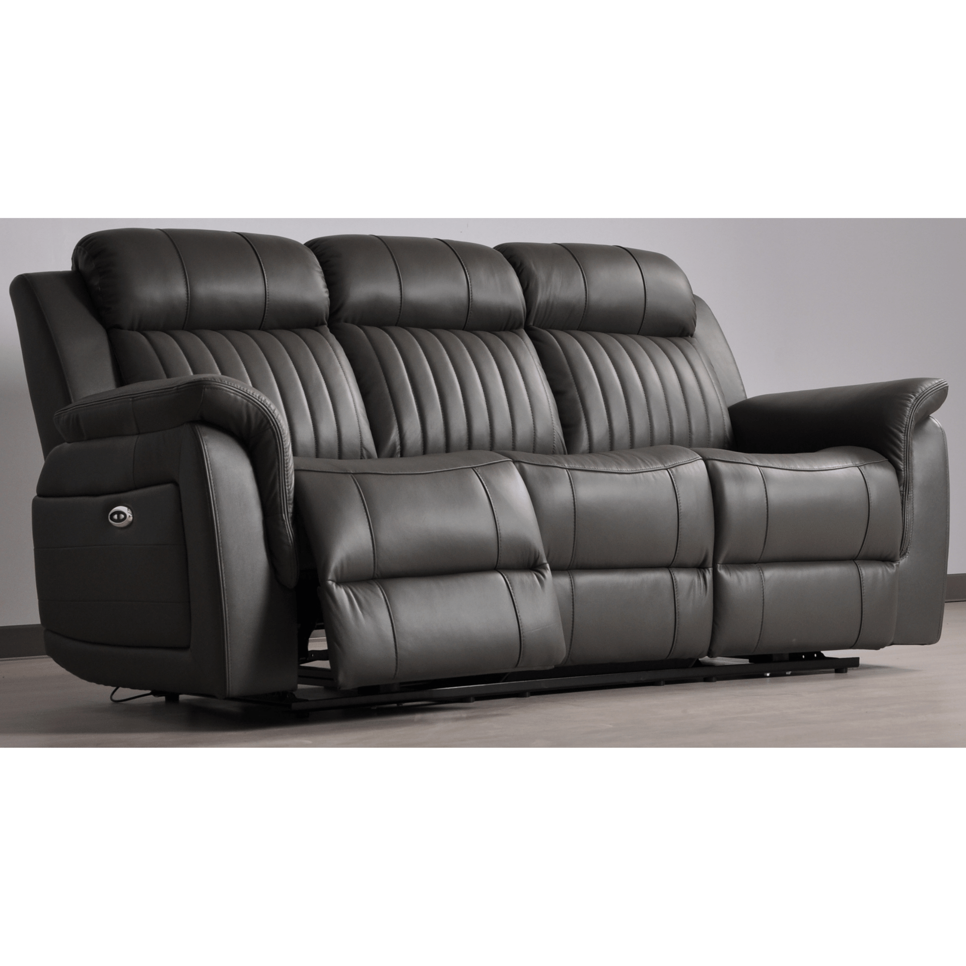 Cidliano Genuine Leather Grey Electric Power Recliner 3+2 Seater Sofa Set - Furniture Instore