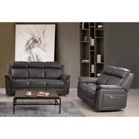 Cidliano Genuine Leather Grey Electric Power Recliner 3+2 Seater Sofa Set - Furniture Instore