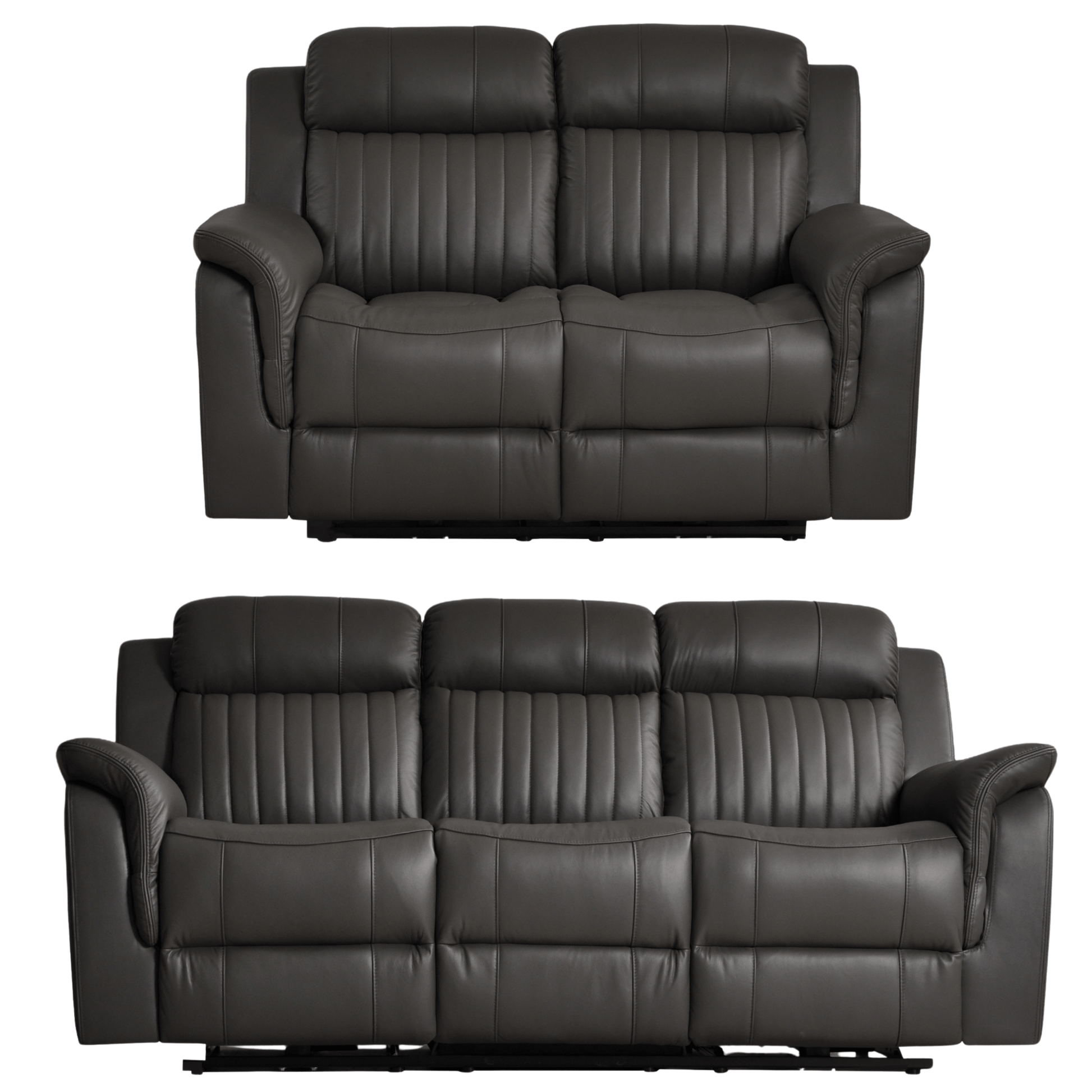 Cidliano Genuine Leather Grey Electric Power Recliner 3+2 Seater Sofa Set - Furniture Instore