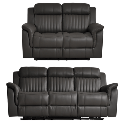 Cidliano Genuine Leather Grey Electric Power Recliner 3+2 Seater Sofa Set - Furniture Instore