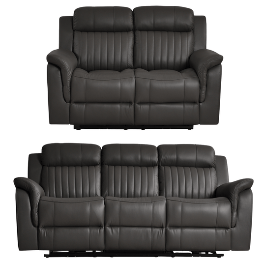 Cidliano Genuine Leather Grey Electric Power Recliner 3+2 Seater Sofa Set - Furniture Instore