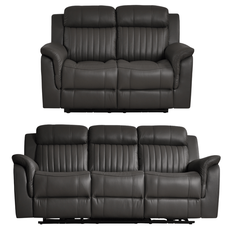 Cidliano Genuine Leather Grey Electric Power Recliner 3+2 Seater Sofa Set - Furniture Instore