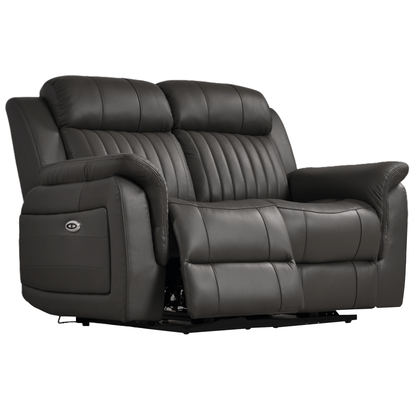 Cidliano Genuine Leather Grey Electric Power Recliner 3+2 Seater Sofa Set - Furniture Instore