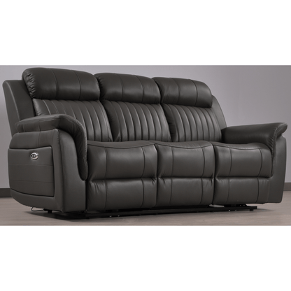 Cidliano Genuine Leather Grey Electric Power Recliner 3+2+1 Seater Sofa Set - Furniture Instore