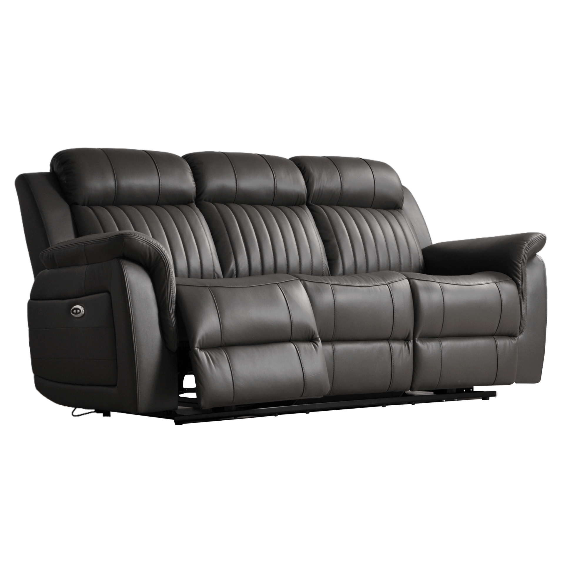 Cidliano Genuine Leather Grey Electric Power Recliner 3+2+1 Seater Sofa Set - Furniture Instore