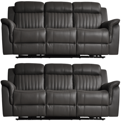Cidliano Genuine Leather Grey Electric Power Recliner 3+3 Seater Sofa Set - Furniture Instore