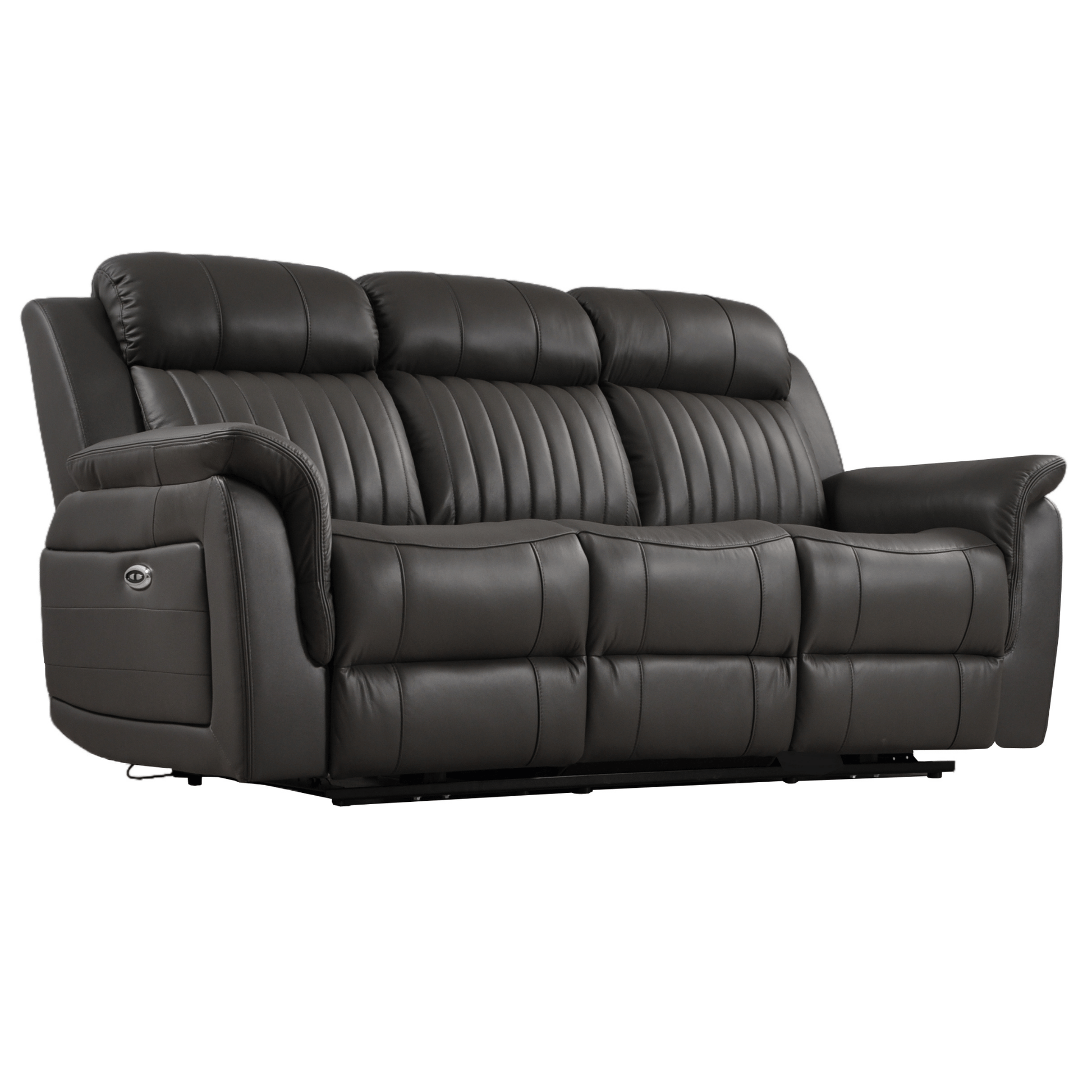 Cidliano Genuine Leather Grey Electric Power Recliner 3+3 Seater Sofa Set - Furniture Instore