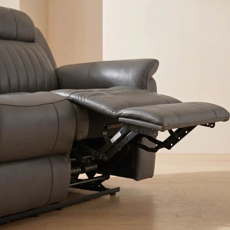 Cidliano Genuine Leather Grey Electric Recliner 2+1+1 Seater Sofa Set