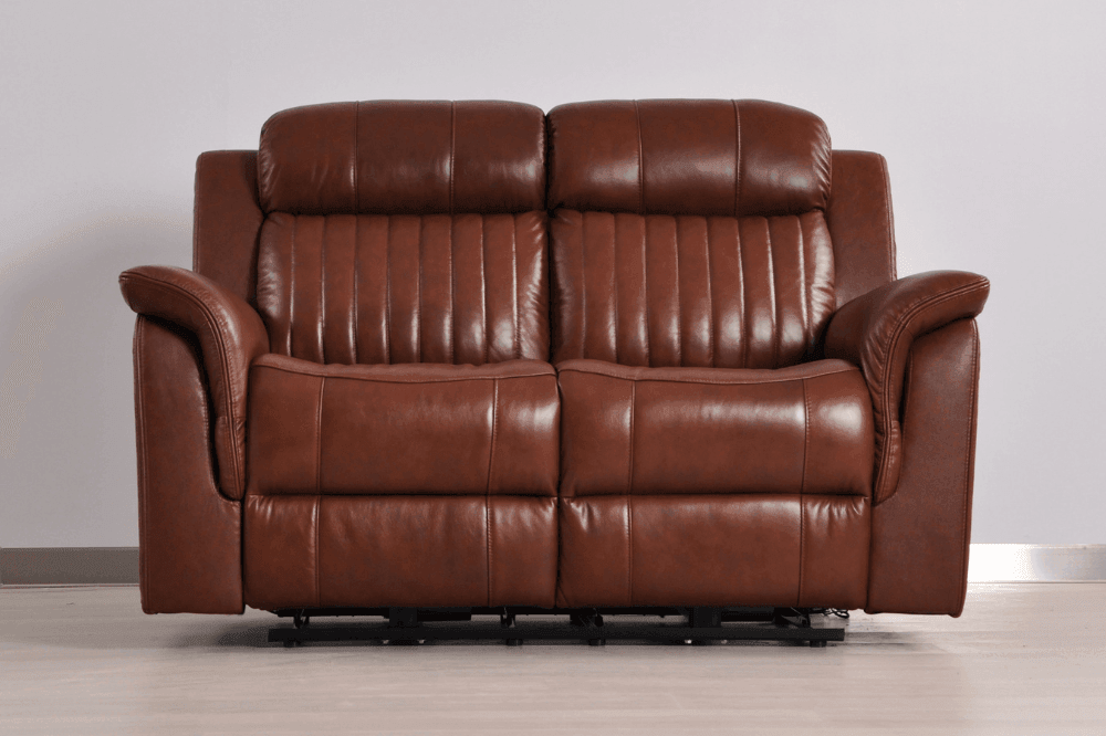 Cidliano Genuine Leather Tan Electric Power Recliner 2+1+1 Seater Sofa Set