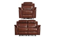Cidliano Genuine Leather Tan Electric Power Recliner 2+1 Seater Sofa Set