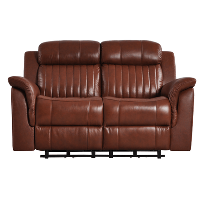 Cidliano tan 2-seater sofa front view on white background, modern and stylish seating furniture.