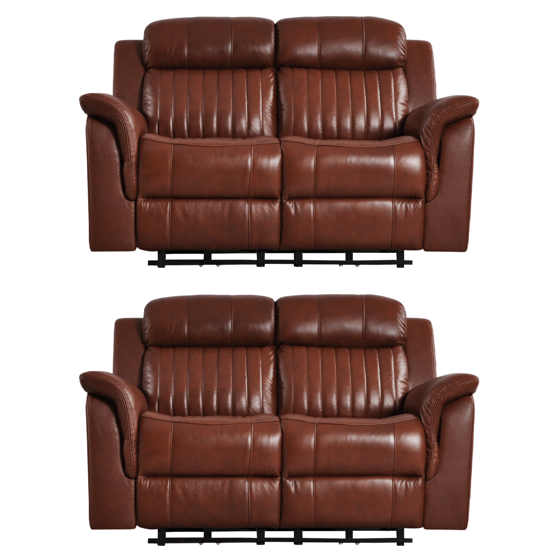 Cidliano 2+2 Seater Tan Sofa Set on white background showcasing clean lines and modern design