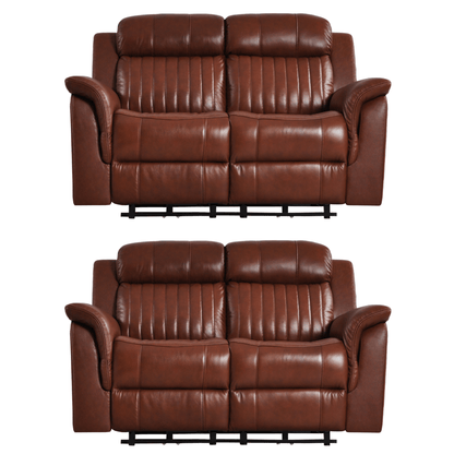 Cidliano 2+2 Seater Tan Sofa Set on white background showcasing clean lines and modern design