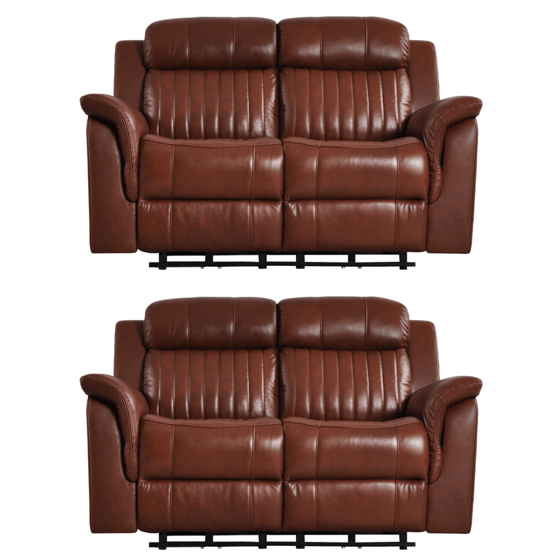 Cidliano 2+2 Seater Tan Sofa Set on white background showcasing clean lines and modern design