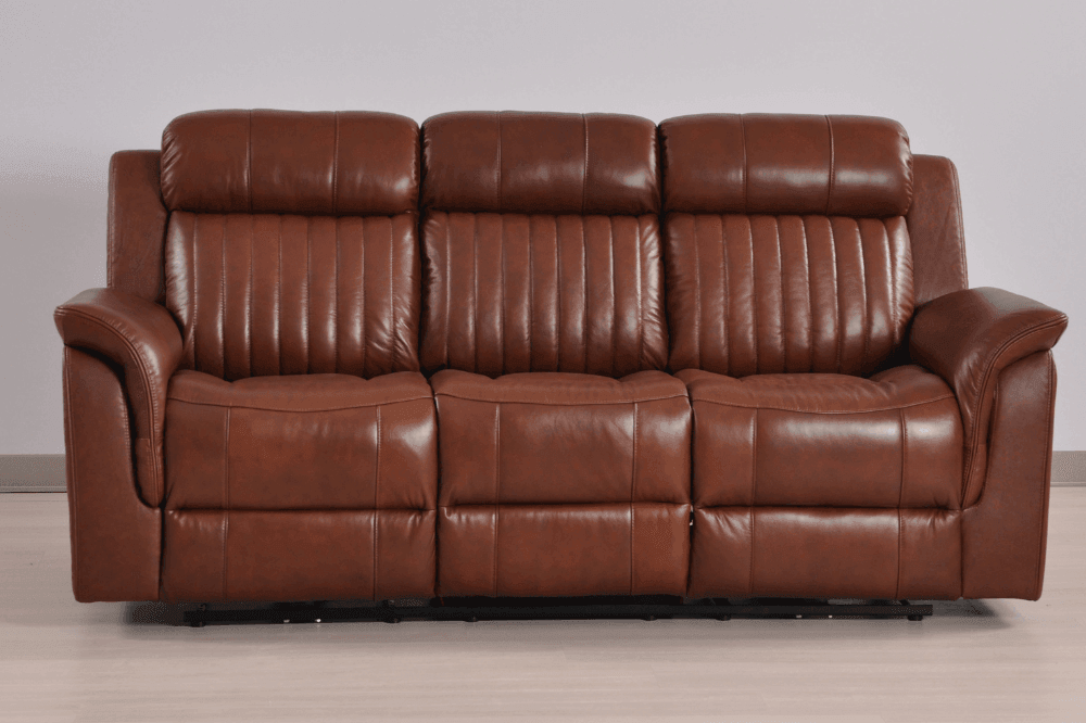 Cidliano Genuine Leather Tan Electric Power Recliner 3+1+1 Seater Sofa Set