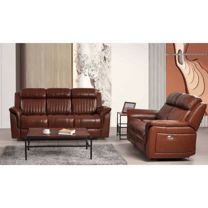 Cidliano 3-Seater and 2-Seater Tan Sofa Set in a modern room setting with neutral décor and soft natural lighting