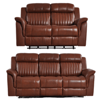 Cidliano Genuine Leather Tan Electric Power Recliner 3+2  Seater Sofa Set
