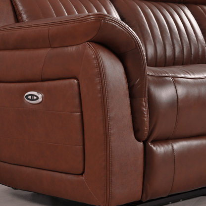 Close-up of Cidliano 3-Seater Tan Sofa showing detailed fabric texture and stitching in a cozy room setting