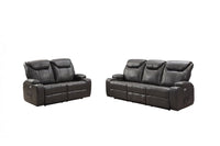 Cinema Grey Electric Leather 3+2 Recliner Sofa Set With Two Cup Holders Bundle