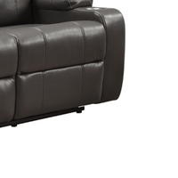 Gray leather recliner sofa on a white background