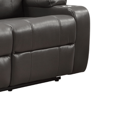 Gray leather recliner sofa on a white background