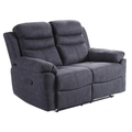 Conway Grey Fabric Manual Recliner 2 Seater Sofa