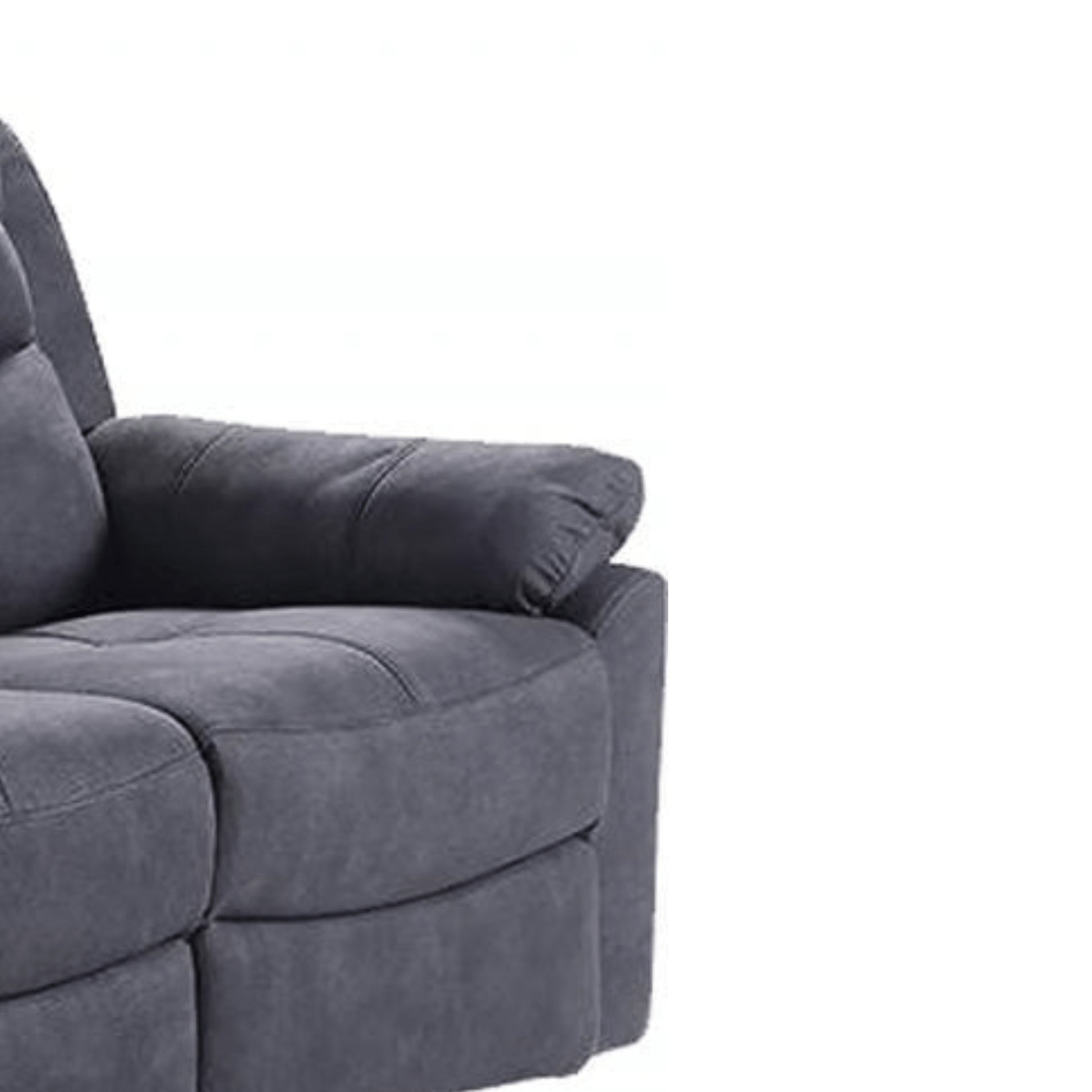 Gray recliner chair on a white background