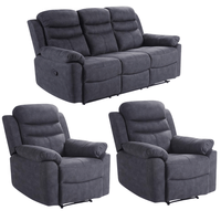Conway Grey Fabric Manual Recliner 3+1+1 Seater Sofa Set - Furniture Instore