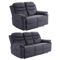 Conway Grey Fabric Manual Recliner 3+2 Seater Sofa Set - Furniture Instore