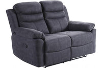 Conway Grey Fabric Manual Recliner 2 Seater Sofa
