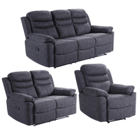 Conway Grey Fabric Manual Recliner 3+2+1 Seater Sofa Set - Furniture Instore