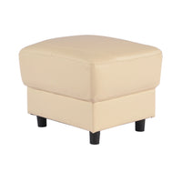 Rivello Genuine Leather Cream Footstool