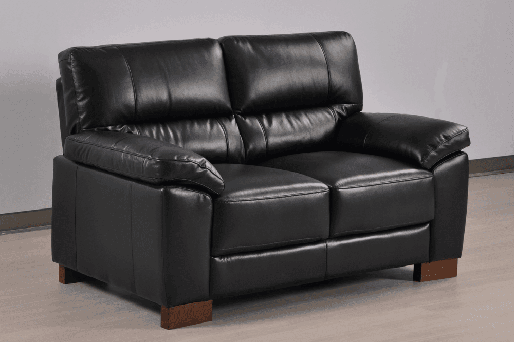 Dalmore Genuine Leather Black 2+1+1 Seater Sofa Set