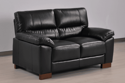 Dalmore Genuine Leather Black 2+1+1 Seater Sofa Set