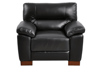 Dalmore Genuine Leather Black 2+1+1 Seater Sofa Set