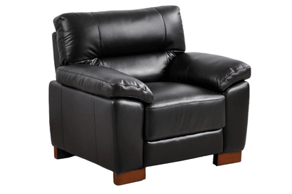 Dalmore Genuine Leather Black 2+1 Seater Sofa Set