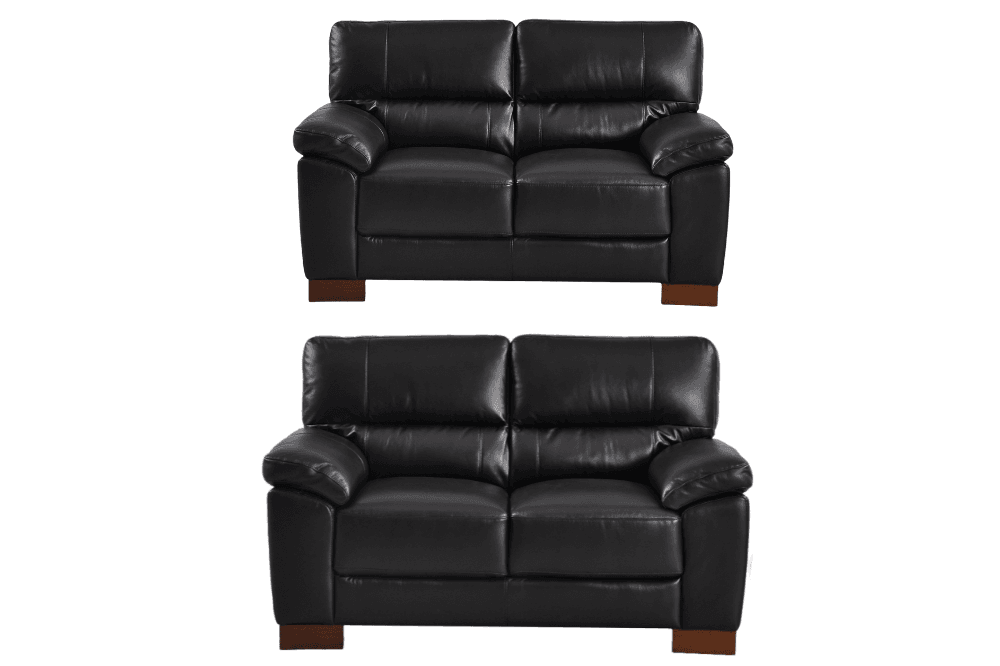 Dalmore Genuine Leather Black 2+2 Seater Sofa Set