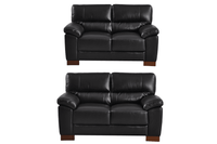 Dalmore Genuine Leather Black 2+2 Seater Sofa Set