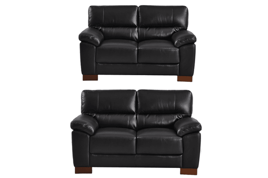 Dalmore Genuine Leather Black 2+2 Seater Sofa Set