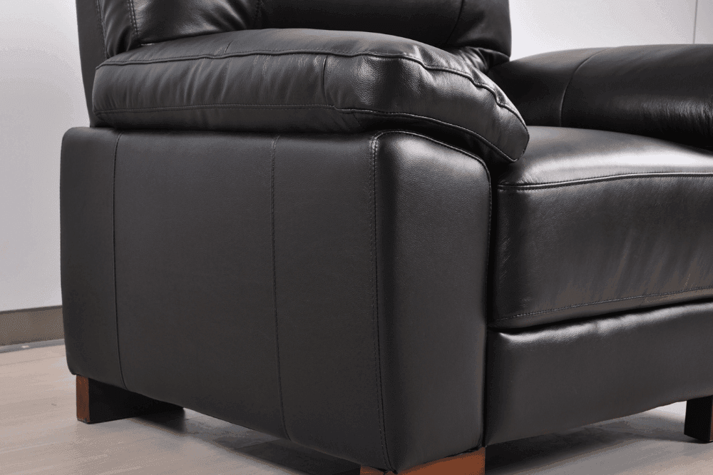 Dalmore Genuine Leather Black 2+2 Seater Sofa Set