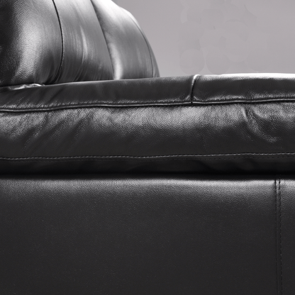 Dalmore Black 2-seater sofa close-up view on white background highlighting fabric texture and sleek design