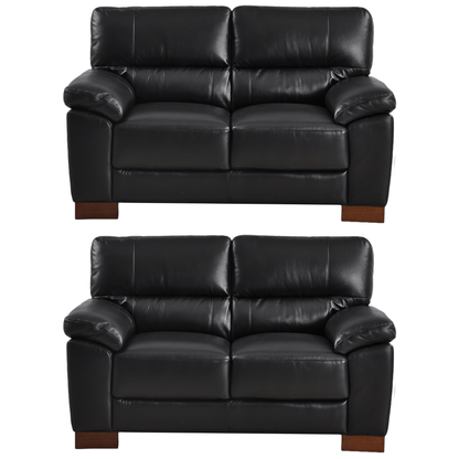 Dalmore Black 2+2 sofa combo angled view on white background with modern sleek design