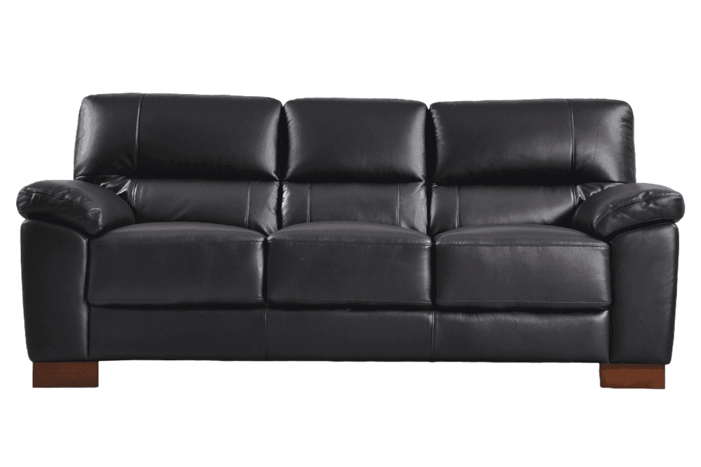 Dalmore Genuine Leather Black 3+1+1 Seater Sofa Set
