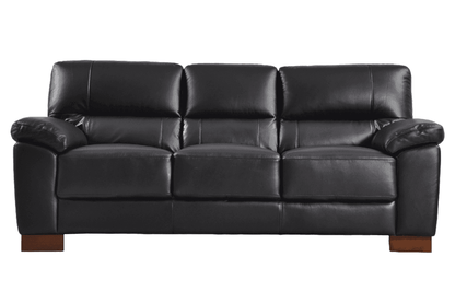 Dalmore Genuine Leather Black 3+1+1 Seater Sofa Set