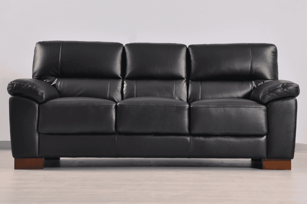 Dalmore Genuine Leather Black 3+1+1 Seater Sofa Set