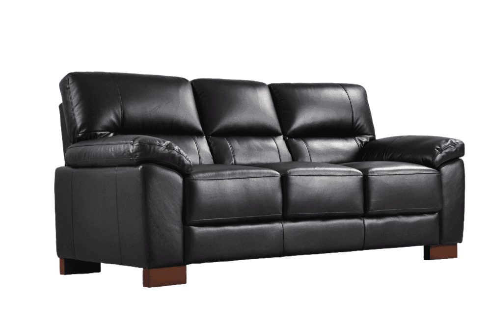 Dalmore Genuine Leather Black 3+1+1 Seater Sofa Set